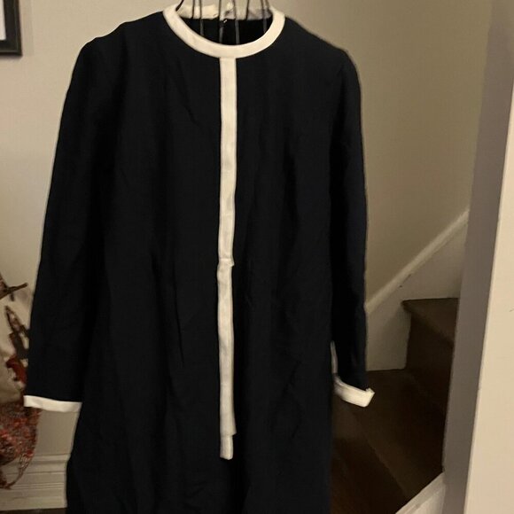 Black MOD Minidress with White Trim - Picture 2 of 9